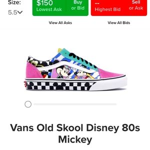 Vans old skool Disney 80's Mickey